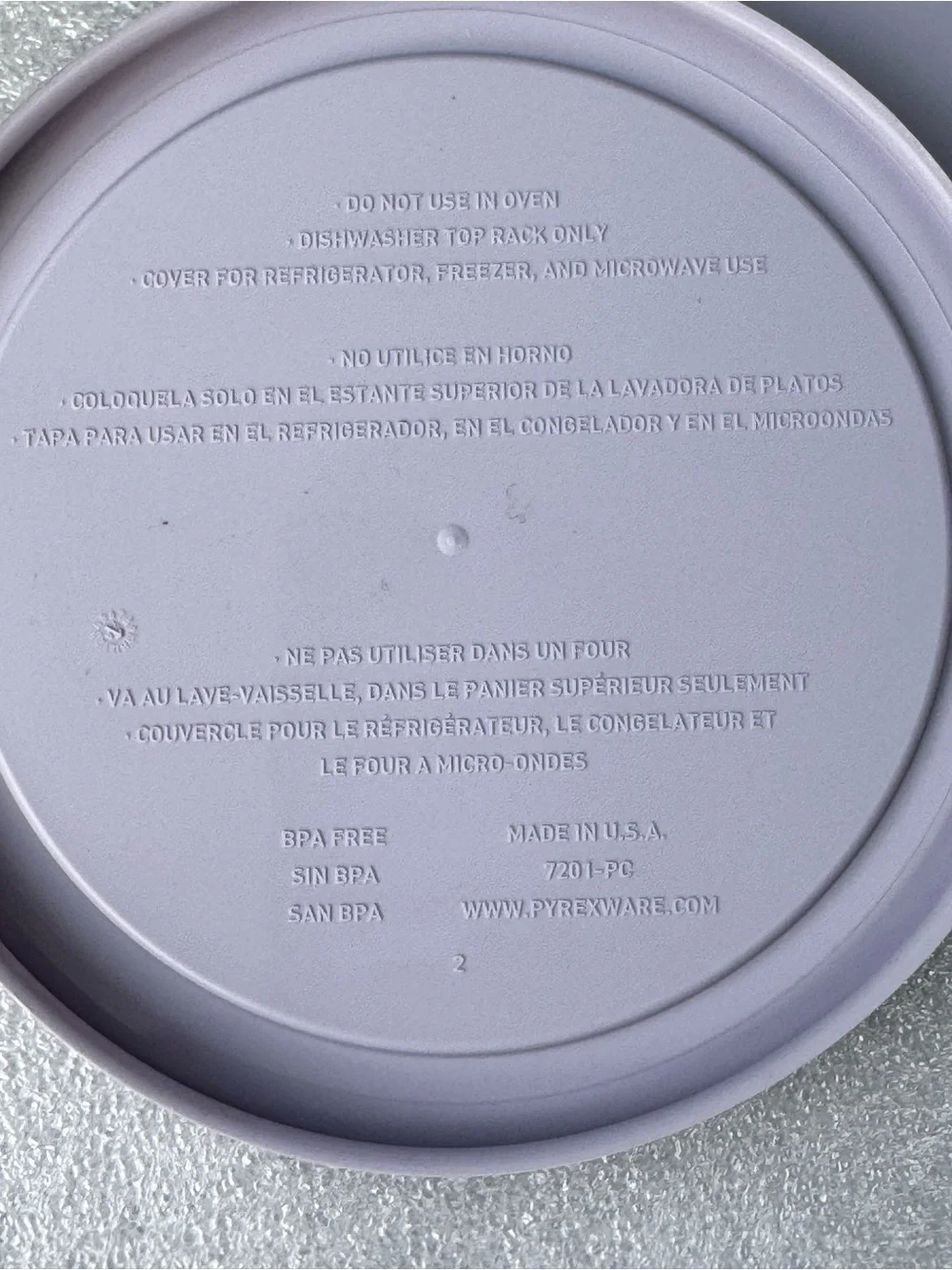 Pyrex Lavender Silicone Round Storage Lids - Set of 2